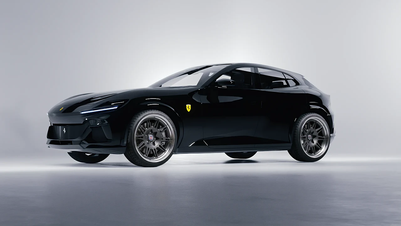 Ferrari Purosangue 2024 on HRE Performance Wheels 528 forged wheels, front three-quarter view
