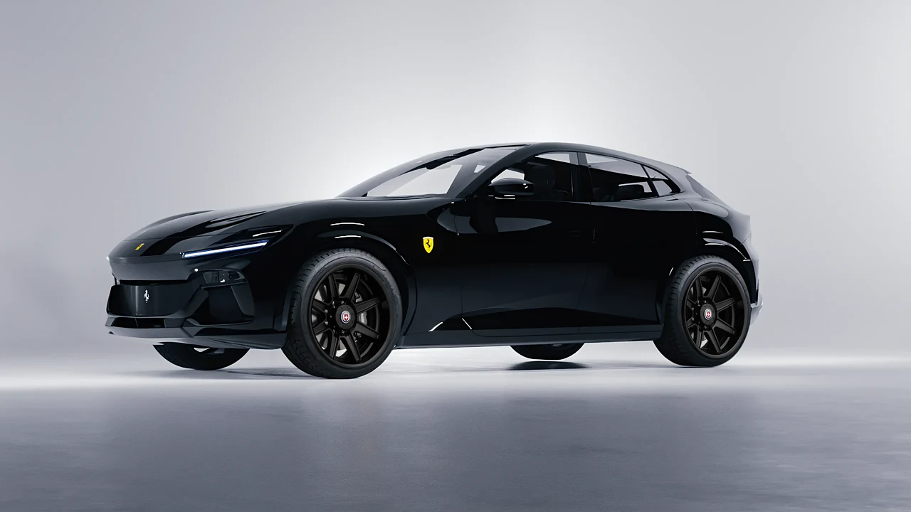 Ferrari Purosangue 2024 on HRE Performance Wheels HD188H forged wheels, front three-quarter view