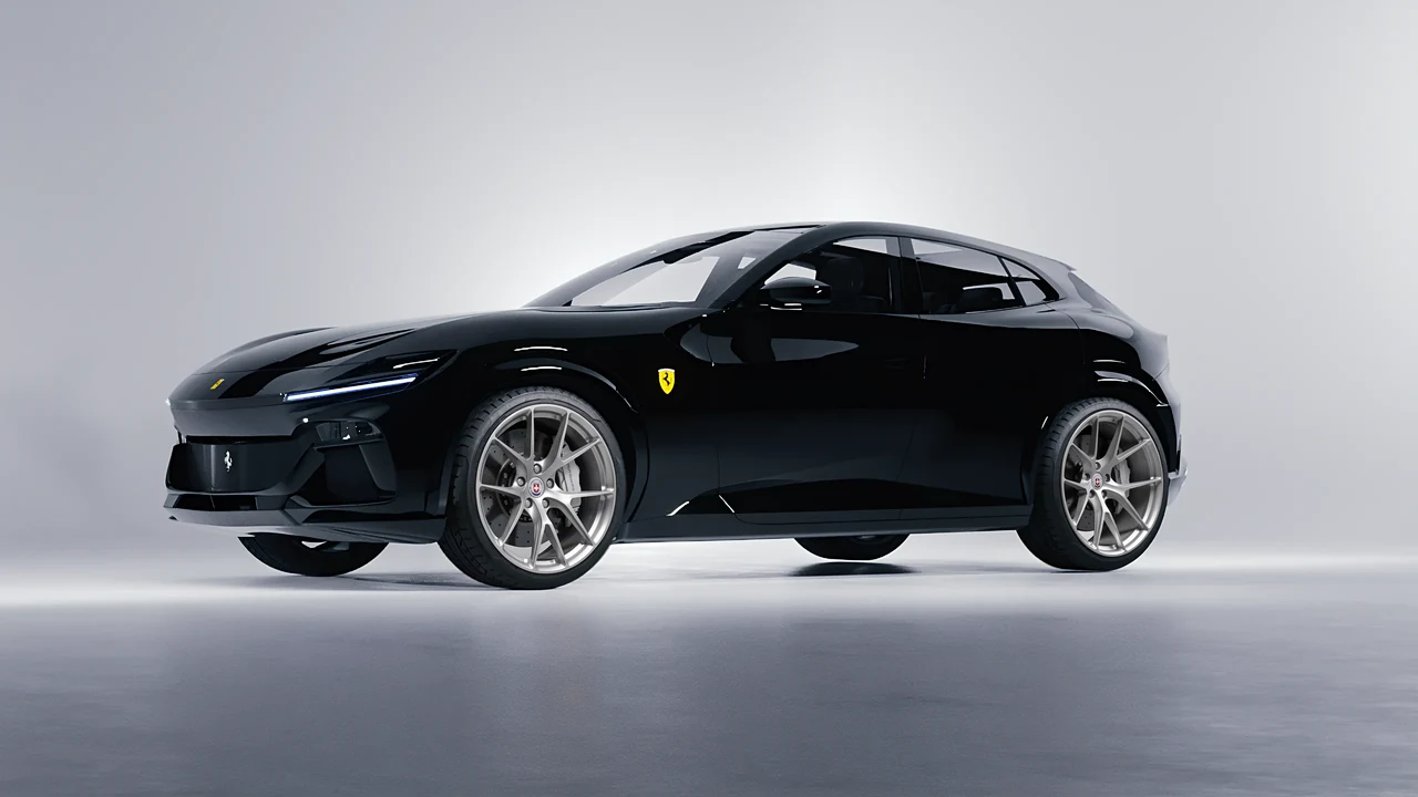 Ferrari Purosangue 2024 on HRE Performance Wheels P101 forged wheels, front three-quarter view