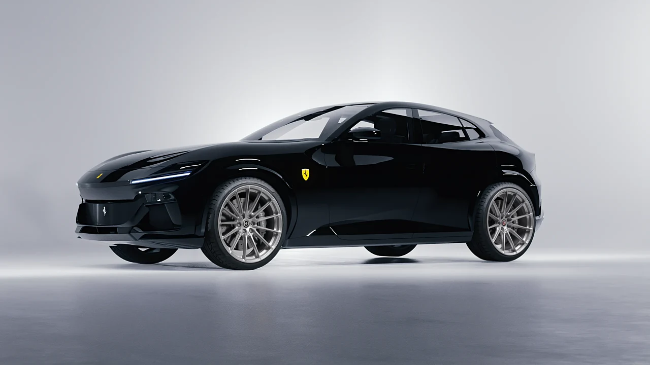 Ferrari Purosangue 2024 on HRE Performance Wheels P103SC forged wheels, front three-quarter view