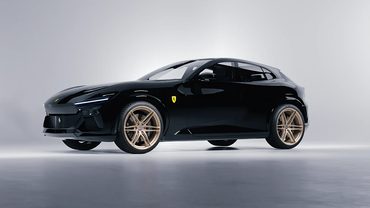Ferrari Purosangue 2024 on HRE Performance Wheels P106 forged wheels, front three-quarter view