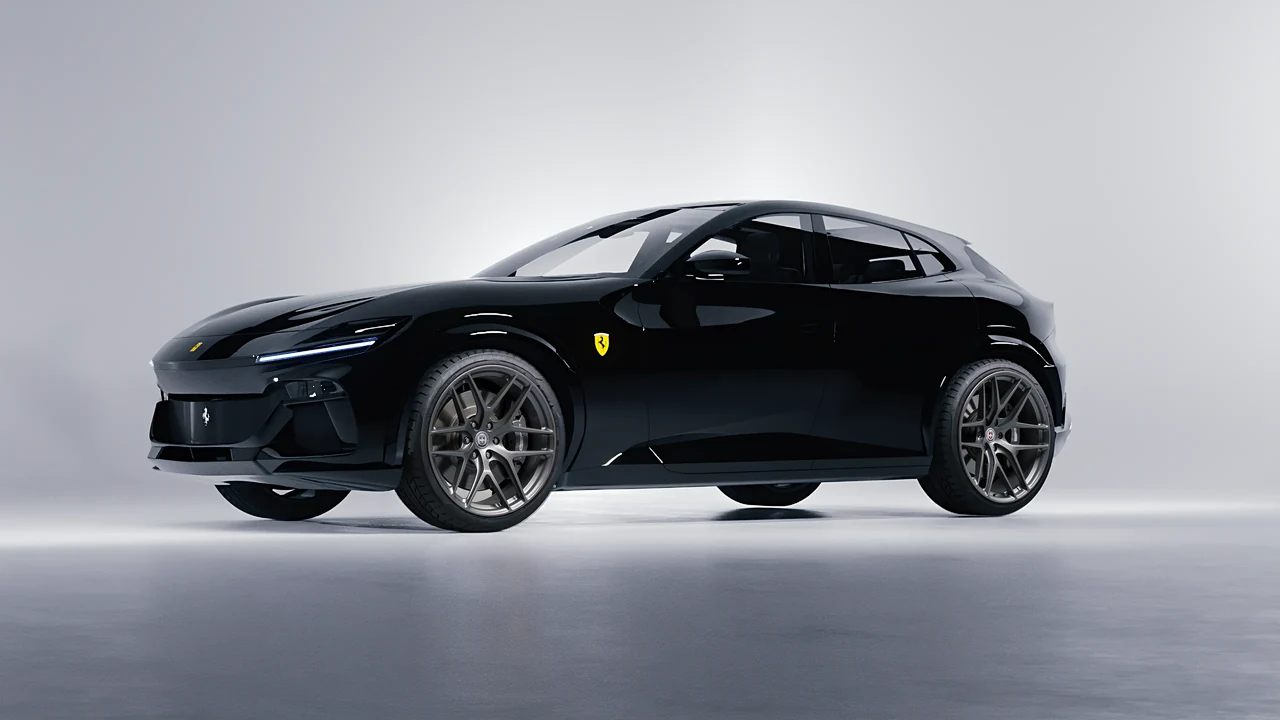 Ferrari Purosangue 2024 on HRE Performance Wheels P161 forged wheels, front three-quarter view