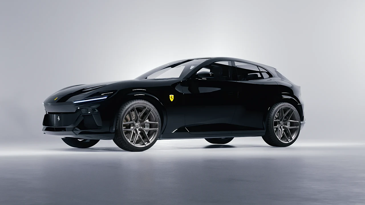 Ferrari Purosangue 2024 on HRE Performance Wheels P161SC forged wheels, front three-quarter view