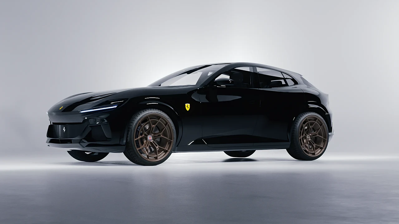 Ferrari Purosangue 2024 on HRE Performance Wheels P301 forged wheels, front three-quarter view