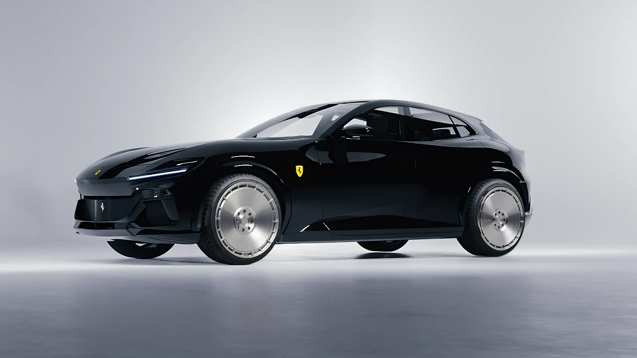 Ferrari Purosangue 2024 on RDB LA Zero forged wheels, front three-quarter view