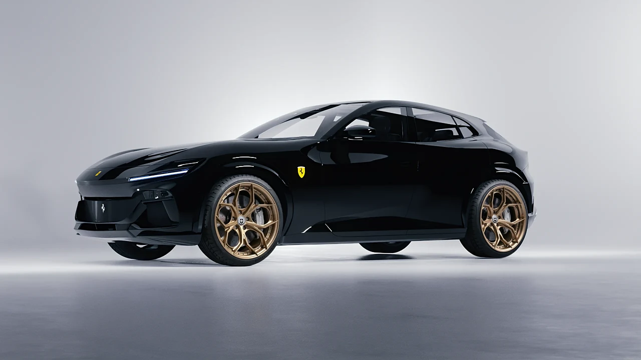 Ferrari Purosangue 2024 on HRE Performance Wheels S111SC forged wheels, front three-quarter view