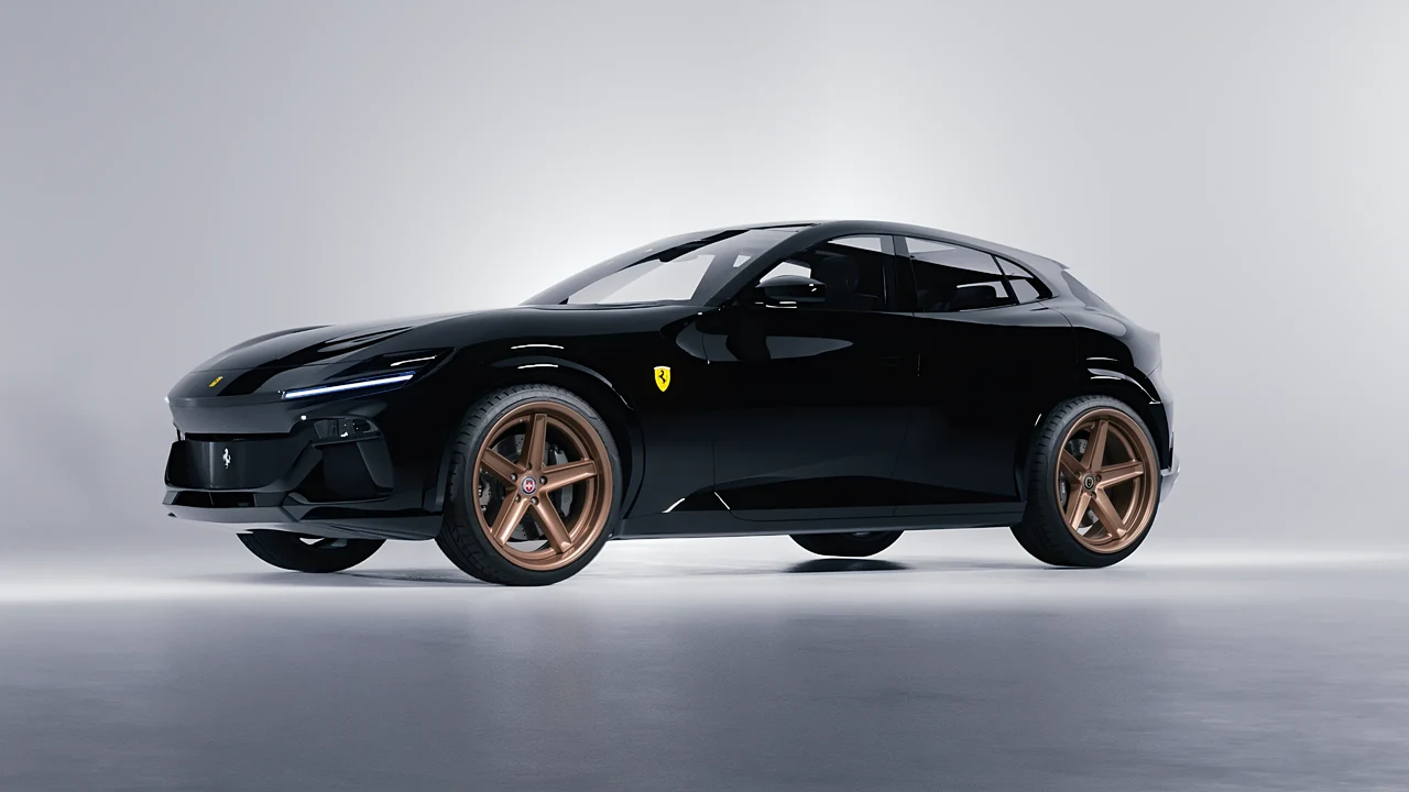 Ferrari Purosangue 2024 on HRE Performance Wheels Tusk forged wheels, front three-quarter view