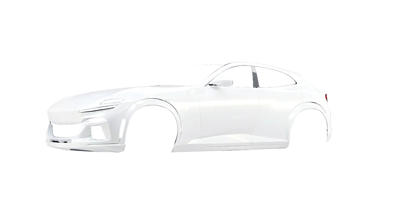 Ferrari Purosangue 2024 wrapped in Gold White Starlight Gloss (KPMF K75472), front three-quarter view