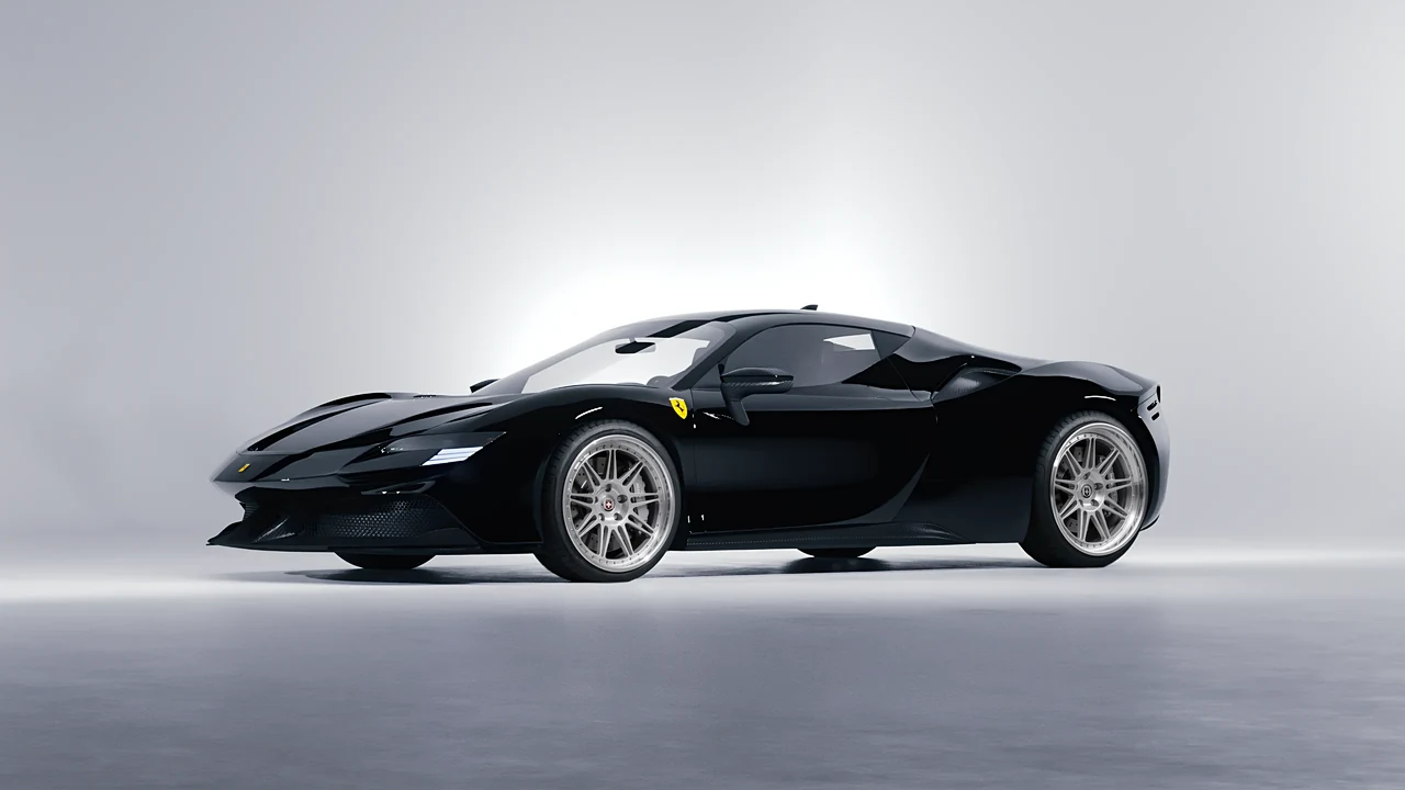 Ferrari SF90 Stradale 2021 on HRE Performance Wheels 301 forged wheels, front three-quarter view