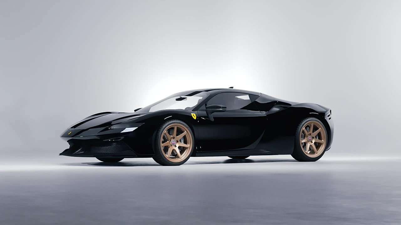 Ferrari SF90 Stradale 2021 on HRE Performance Wheels 307-GTS forged wheels, front three-quarter view