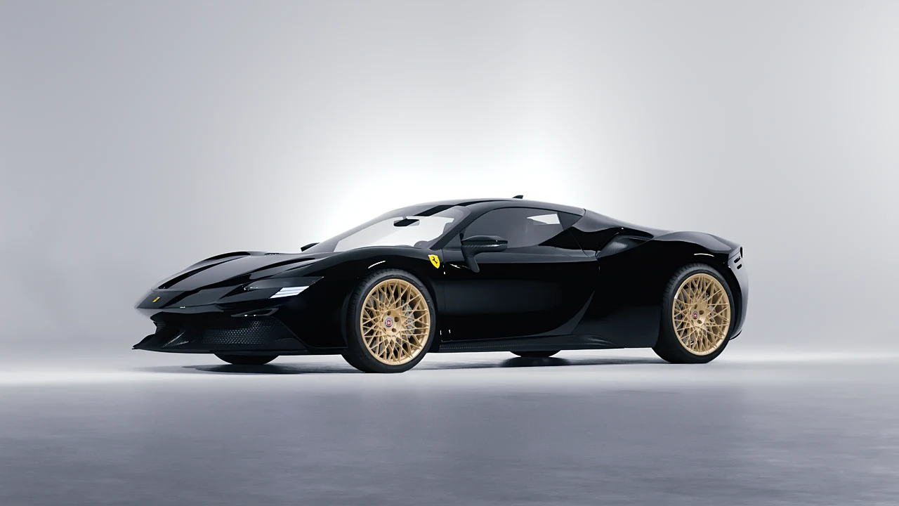 Ferrari SF90 Stradale 2021 on HRE Performance Wheels 501M forged wheels, front three-quarter view