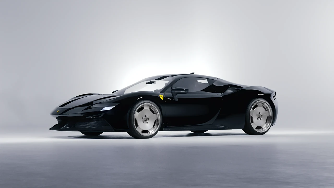 Ferrari SF90 Stradale 2021 on HRE Performance Wheels 544C forged wheels, front three-quarter view