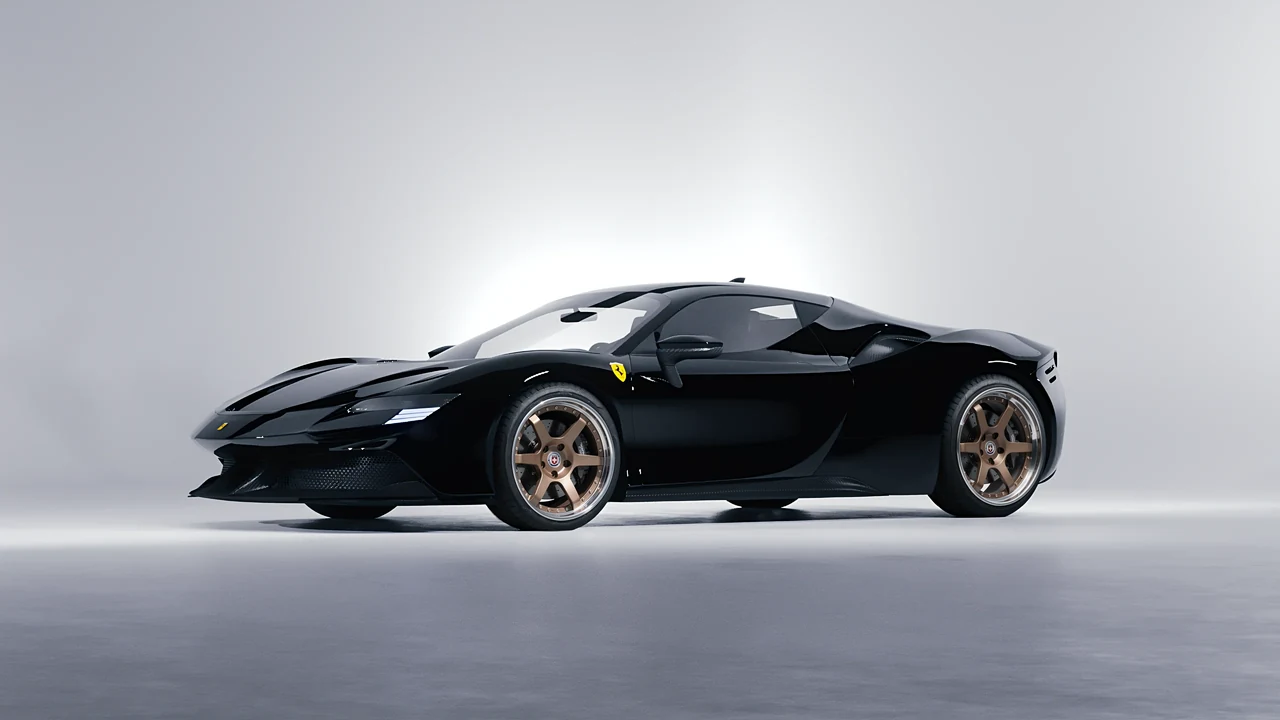Ferrari SF90 Stradale 2021 on HRE Performance Wheels C106 forged wheels, front three-quarter view