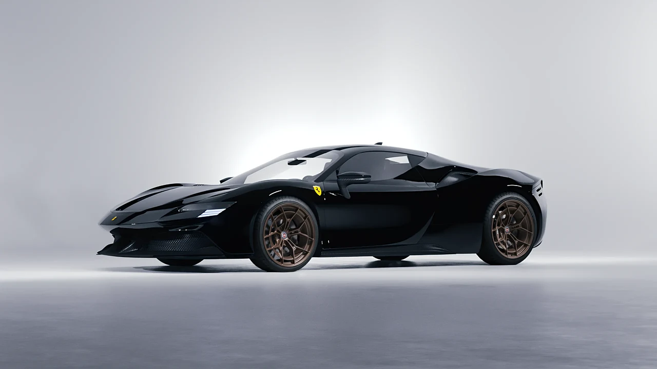 Ferrari SF90 Stradale 2021 on HRE Performance Wheels P301 forged wheels, front three-quarter view