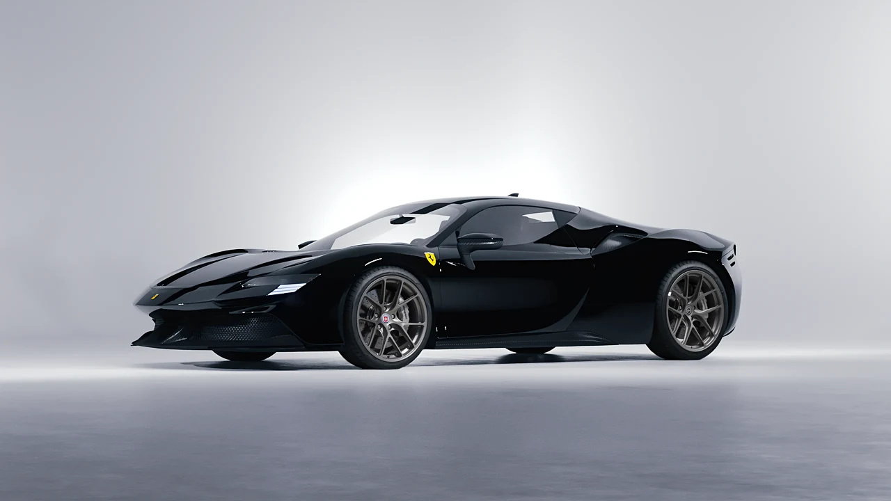 Ferrari SF90 Stradale 2021 on HRE Performance Wheels R101-Lightweight forged wheels, front three-quarter view