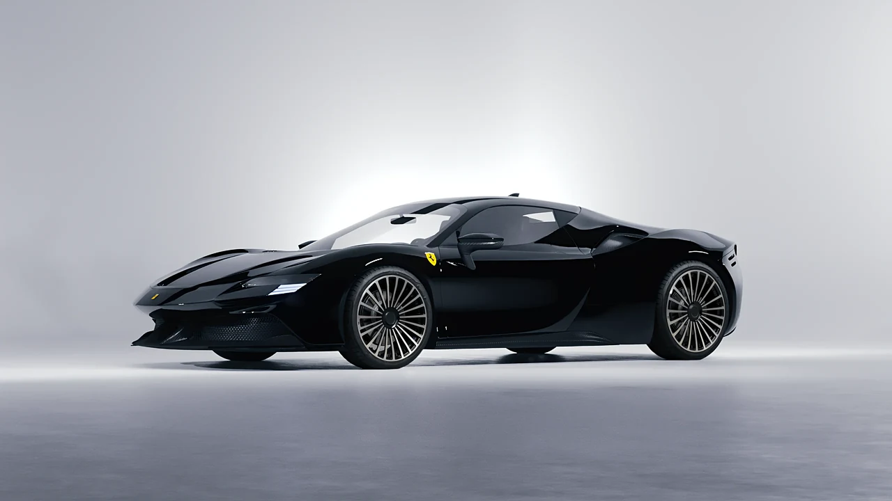 Ferrari SF90 Stradale 2021 on RDB LA Twenty Three forged wheels, front three-quarter view