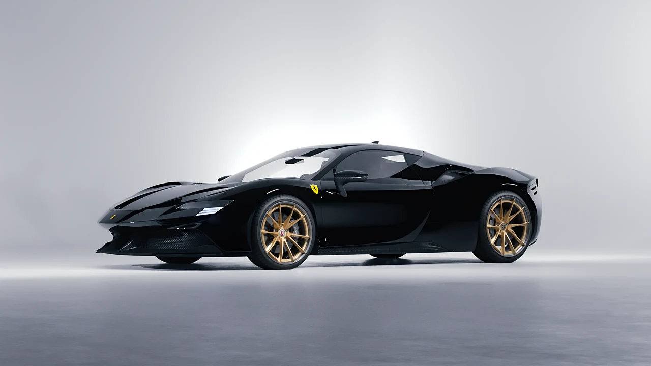Ferrari SF90 Stradale 2021 on HRE Performance Wheels S204H forged wheels, front three-quarter view