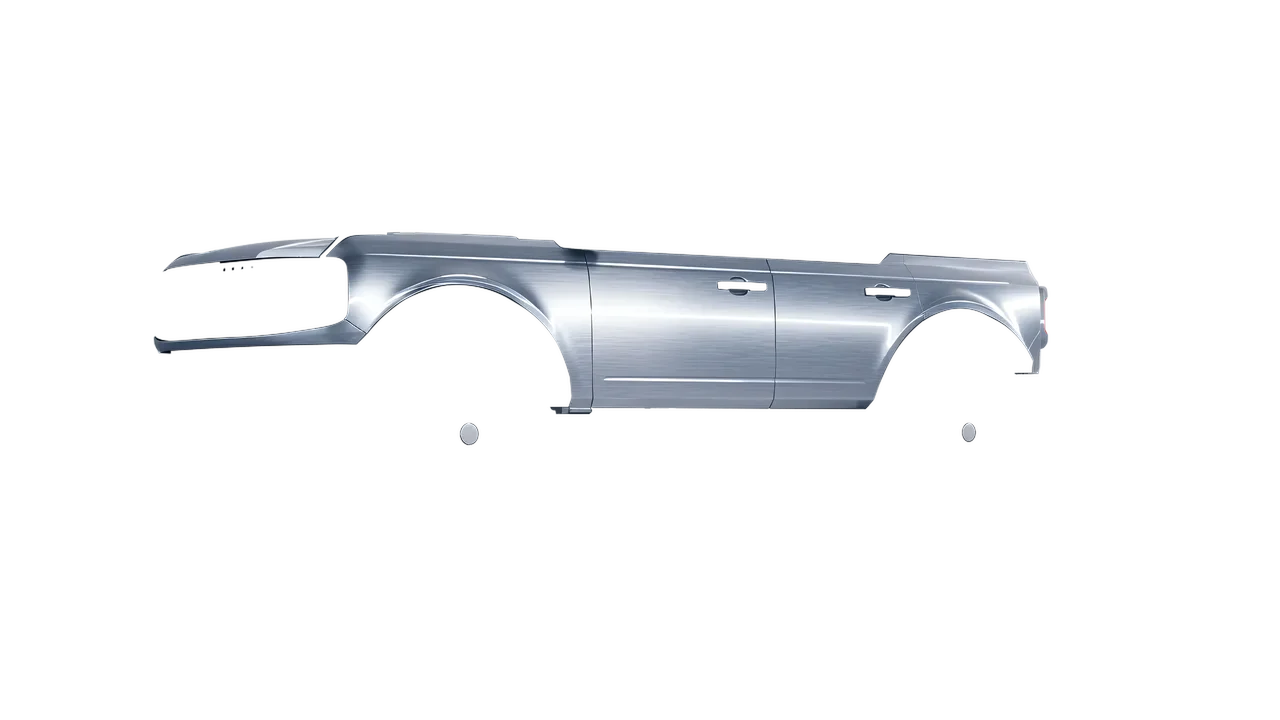 Ford Bronco 2024 wrapped in Brushed Aluminum (Avery Dennison SW900-812-X), front three-quarter view