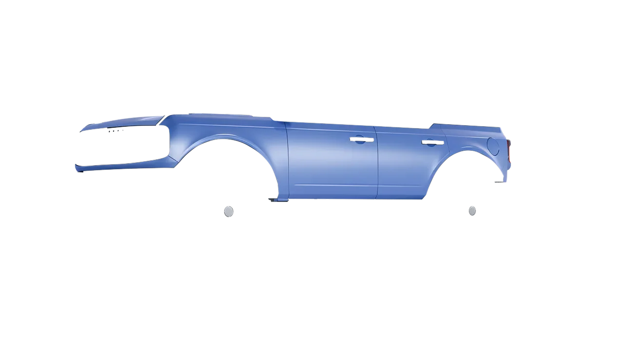 Ford Bronco 2024 wrapped in Dreamline Blue (Avery Dennison SW900-616-O), front three-quarter view