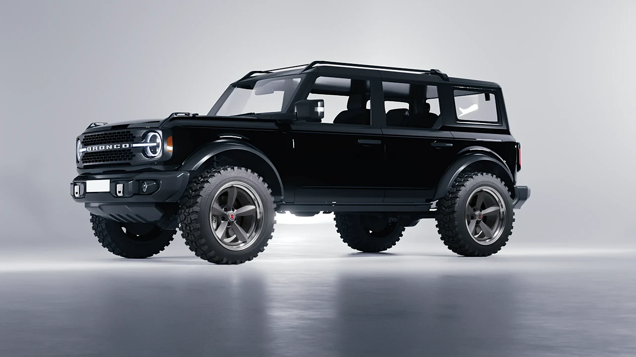 Ford Bronco 2024 on HRE Performance Wheels 105 forged wheels, front three-quarter view