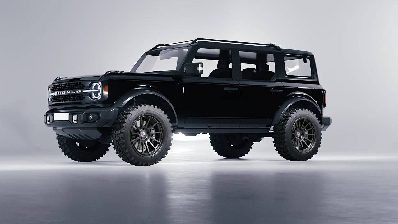 Ford Bronco 2024 on HRE Performance Wheels 313-GT forged wheels, front three-quarter view