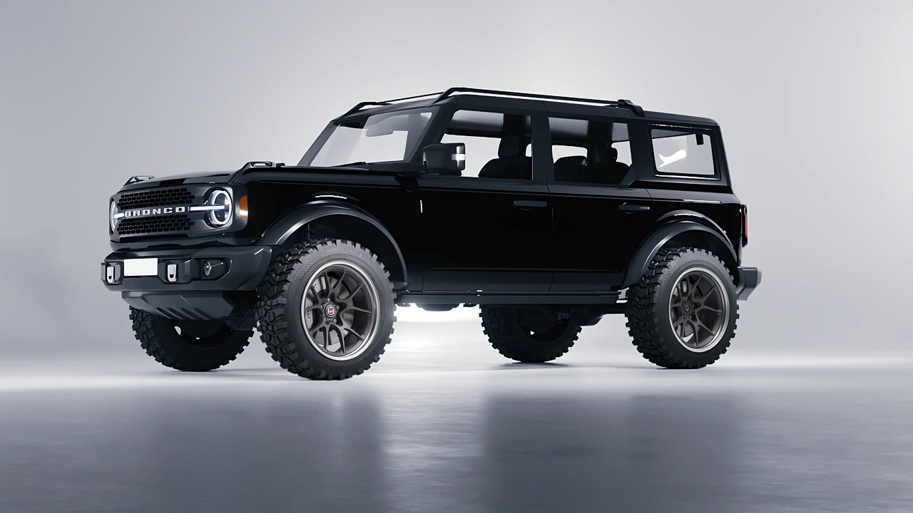 Ford Bronco 2024 on HRE Performance Wheels 521 forged wheels, front three-quarter view