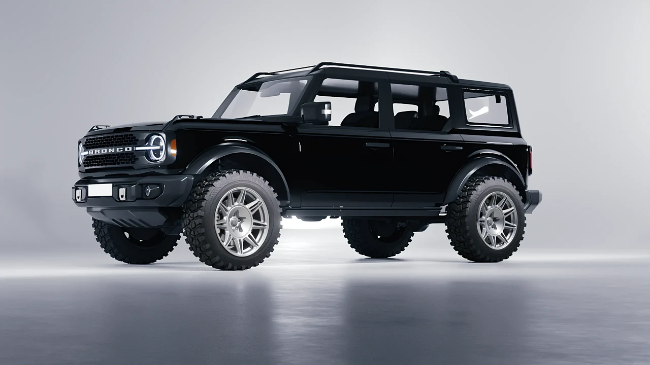 Ford Bronco 2024 on HRE Performance Wheels 528M forged wheels, front three-quarter view