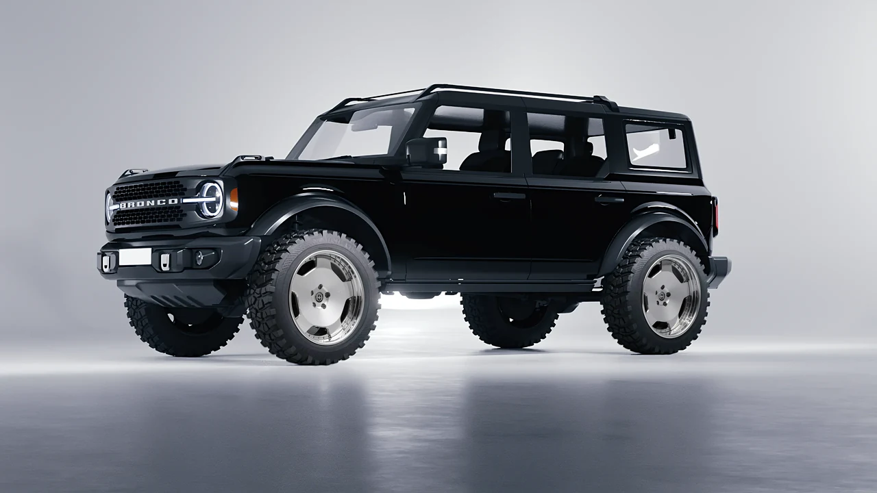 Ford Bronco 2024 on HRE Performance Wheels 544C forged wheels, front three-quarter view