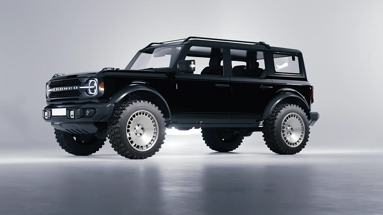 Ford Bronco 2024 on HRE Performance Wheels 935M forged wheels, front three-quarter view