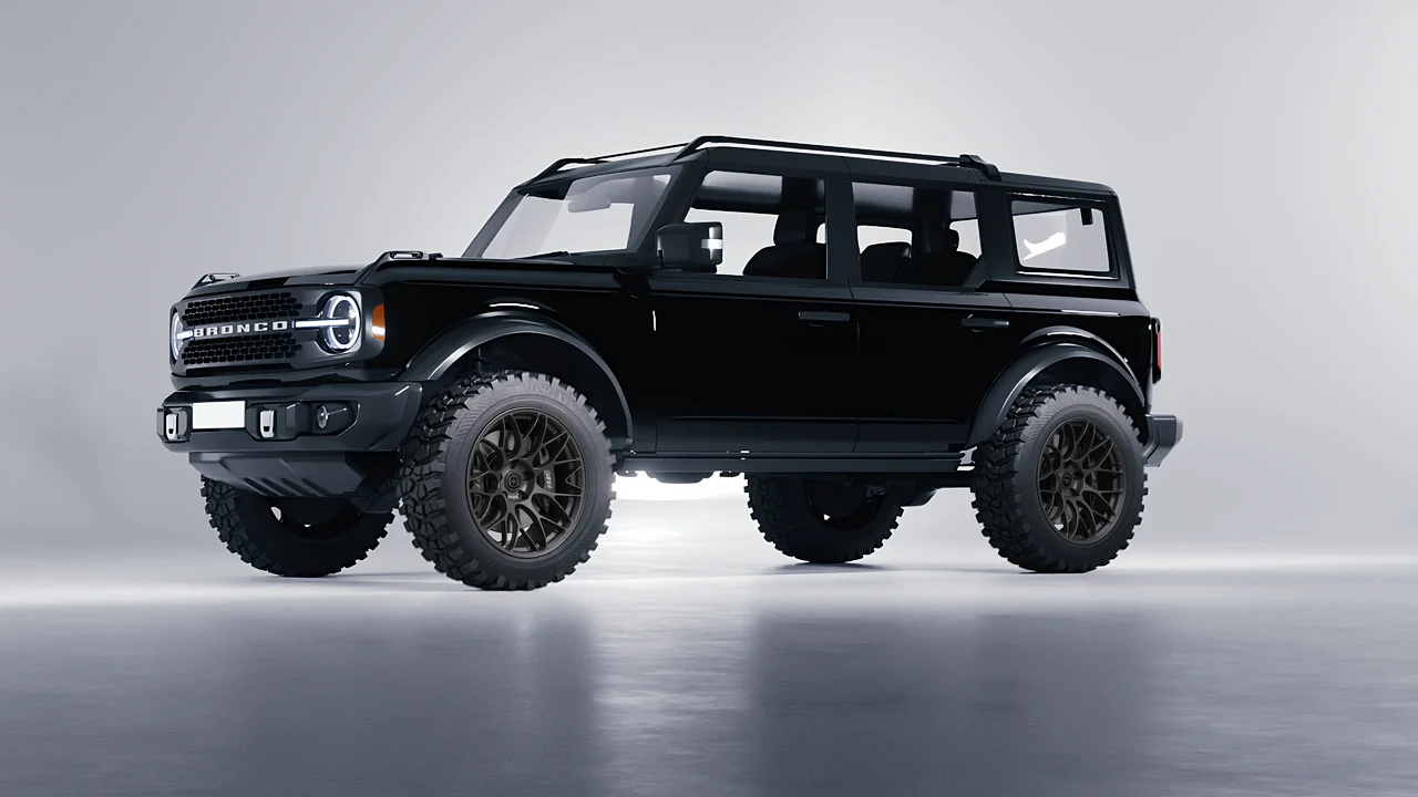Ford Bronco 2024 on HRE Performance Wheels RC100 forged wheels, front three-quarter view