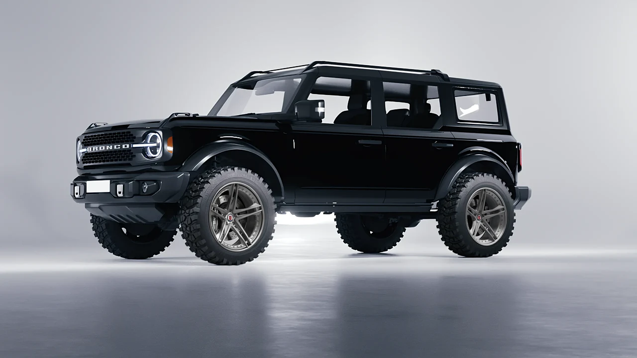 Ford Bronco 2024 on HRE Performance Wheels S207 forged wheels, front three-quarter view