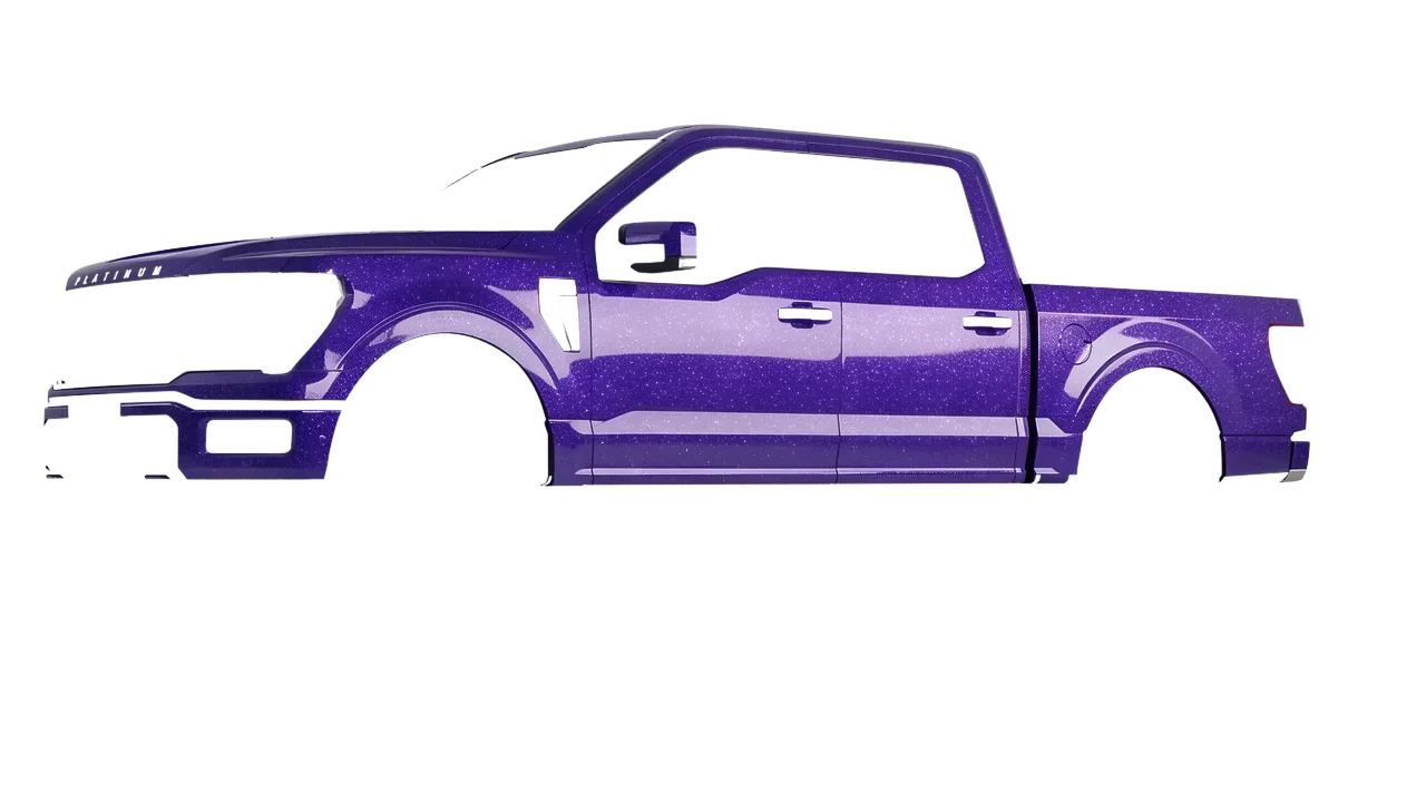 Ford F-150 Platinum 2024 wrapped in Purple (Avery Dennison SW900-587-D), front three-quarter view