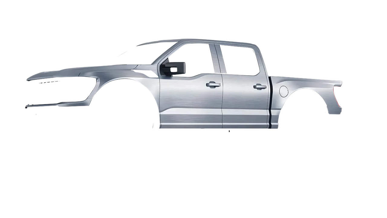 Ford F-150 Raptor 2021 wrapped in Brushed Aluminum (Avery Dennison SW900-812-X), front three-quarter view