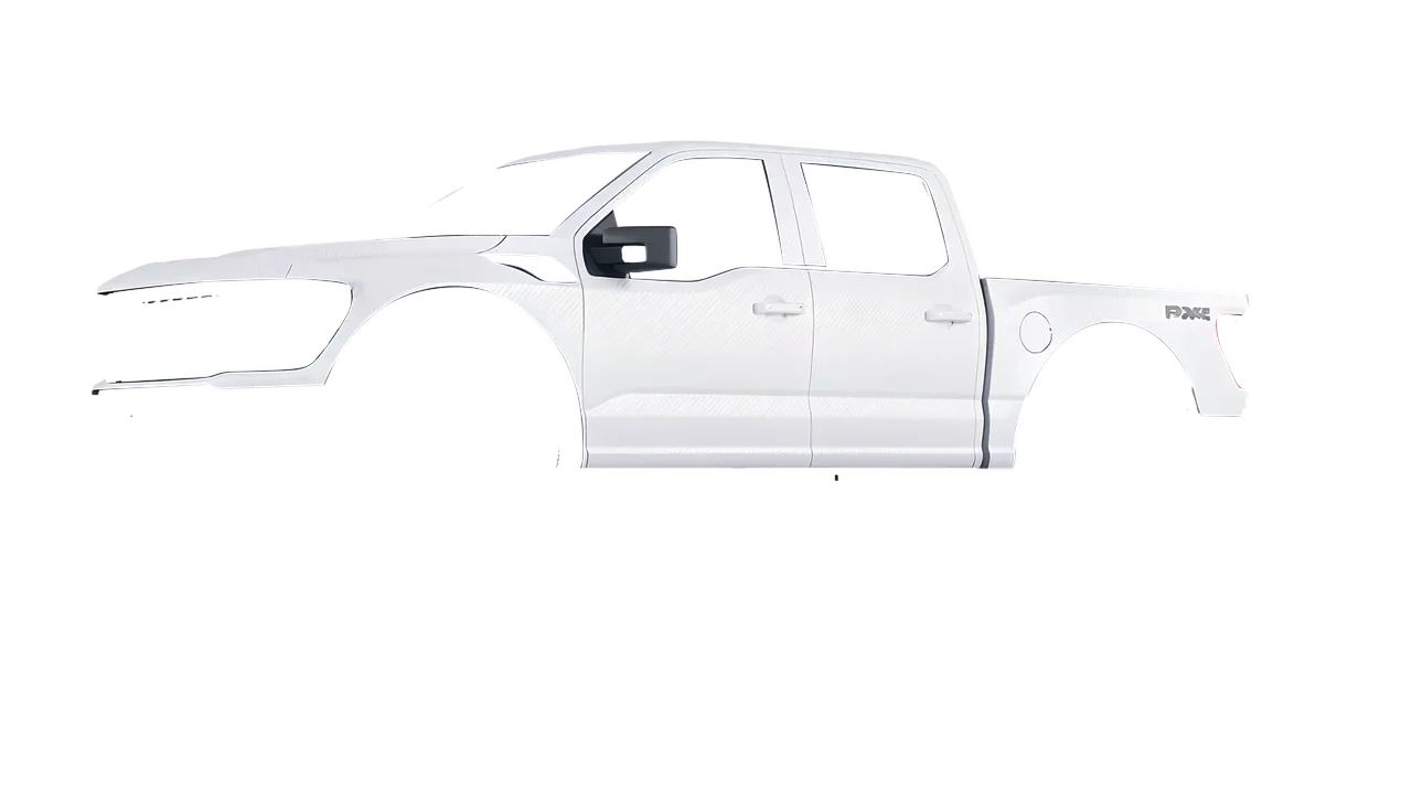 Ford F-150 Raptor 2021 wrapped in Carbon Fiber White (Avery Dennison SW900-115-X), front three-quarter view