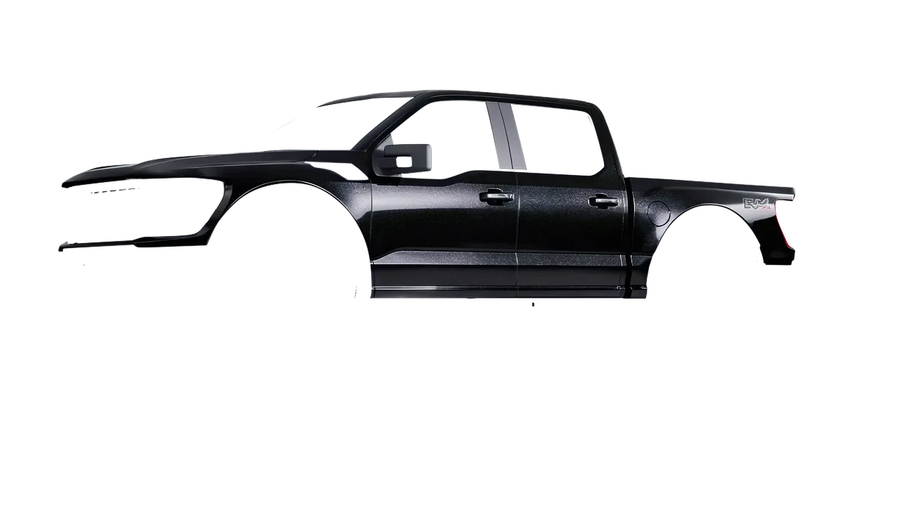 Ford F-150 Raptor 2021 wrapped in Mystery Black (Avery Dennison SW900-184-M), front three-quarter view