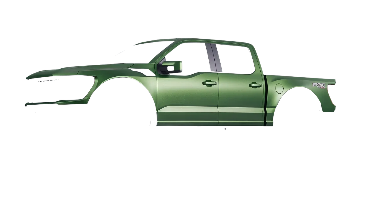 Ford F-150 Raptor 2021 wrapped in Apple Green (Avery Dennison SW900-745-M), front three-quarter view