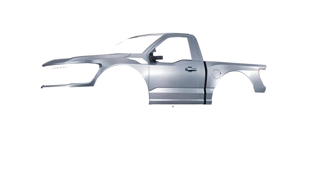 Ford F-150 Raptor Regular Cab 2022 wrapped in Brushed Aluminum (Avery Dennison SW900-812-X), front three-quarter view