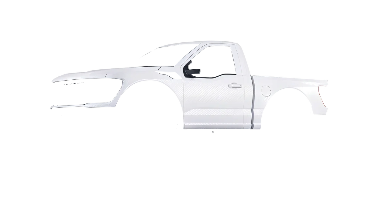 Ford F-150 Raptor Regular Cab 2022 wrapped in Carbon Fiber White (Avery Dennison SW900-115-X), front three-quarter view