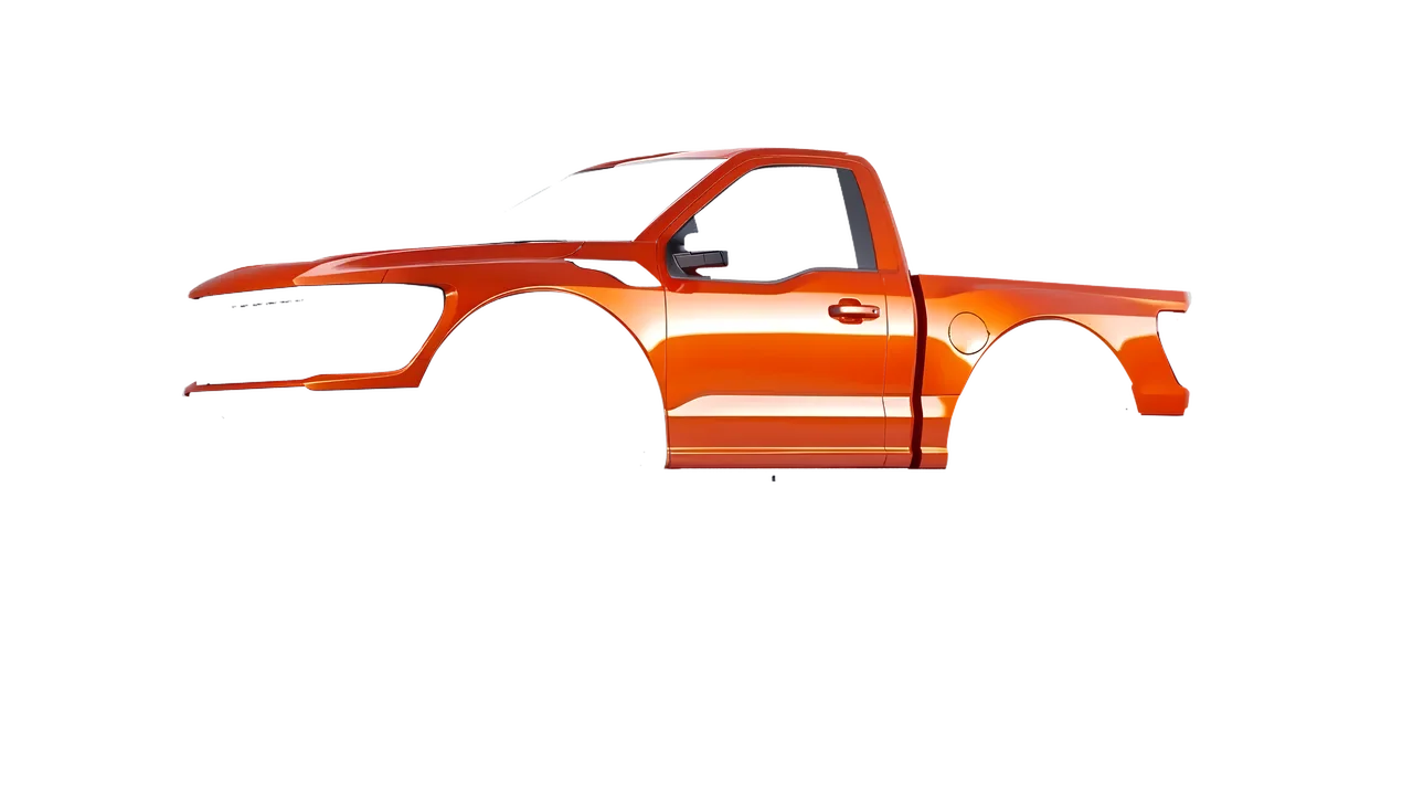 Ford F-150 Raptor Regular Cab 2022 wrapped in Fiery Orange (3M G364), front three-quarter view