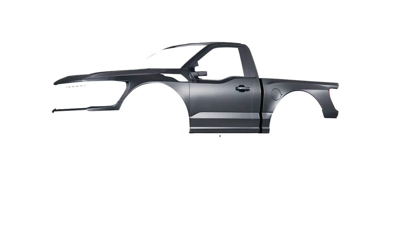 Ford F-150 Raptor Regular Cab 2022 wrapped in Black Rock Grey (Avery Dennison SW900-823-M), front three-quarter view
