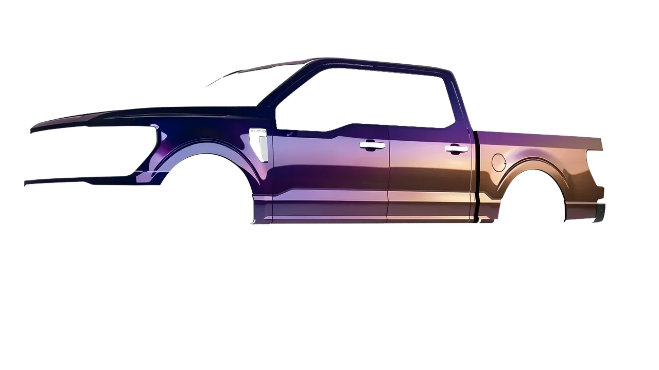 Ford F-150 Stx 2024 wrapped in Gloss Flip Deep Space (3M GP278), front three-quarter view