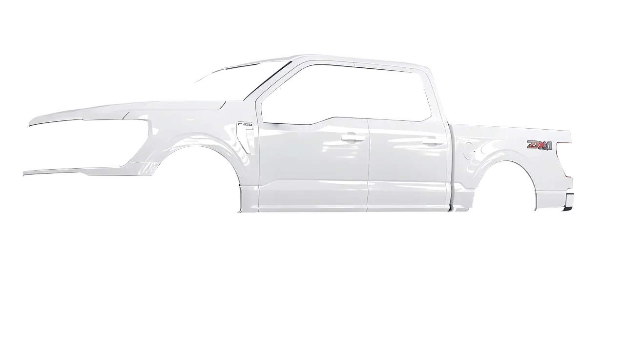 Ford F-150 Stx 2024 wrapped in Gloss White (3M G10), front three-quarter view