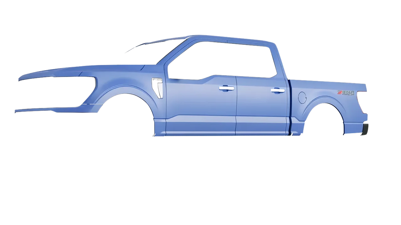 Ford F-150 Stx 2024 wrapped in Dreamline Blue (Avery Dennison SW900-616-O), front three-quarter view