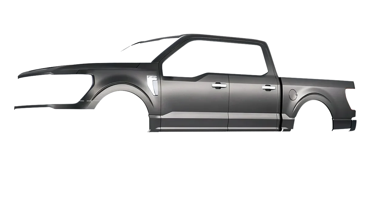 Ford F-150 Stx 2024 wrapped in Black Rock Grey (Avery Dennison SW900-823-M), front three-quarter view