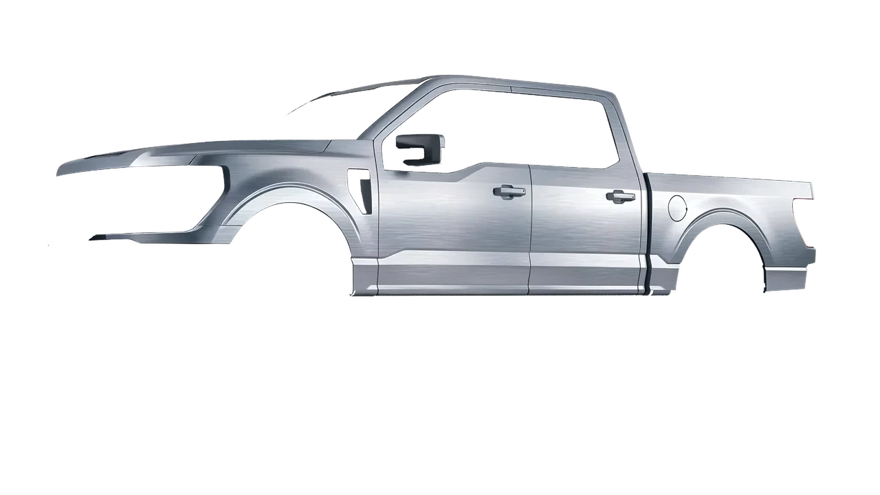 Ford F-150 Tremor 2024 wrapped in Brushed Aluminum (Avery Dennison SW900-812-X), front three-quarter view
