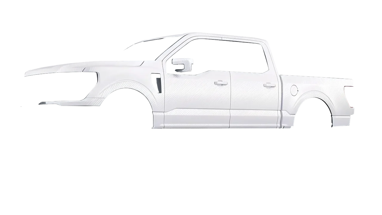 Ford F-150 Tremor 2024 wrapped in Carbon Fiber White (Avery Dennison SW900-115-X), front three-quarter view