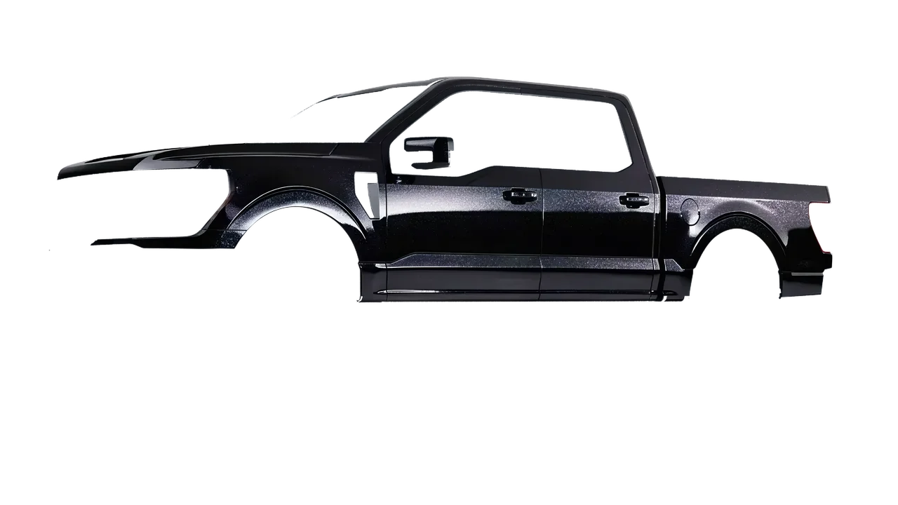 Ford F-150 Tremor 2024 wrapped in Mystery Black (Avery Dennison SW900-184-M), front three-quarter view