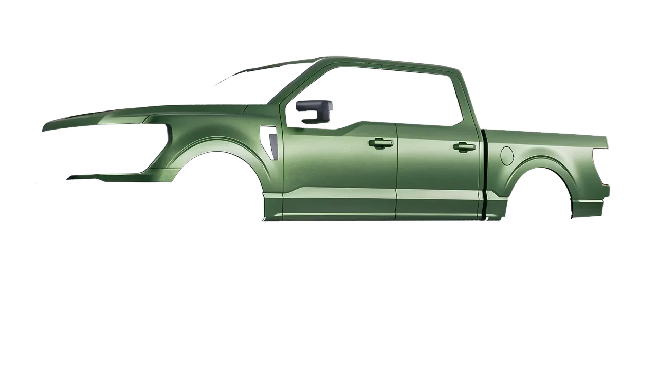 Ford F-150 Tremor 2024 wrapped in Apple Green (Avery Dennison SW900-745-M), front three-quarter view
