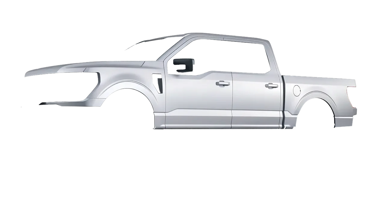 Ford F-150 Tremor 2024 wrapped in Matte Silver (3M M21), front three-quarter view