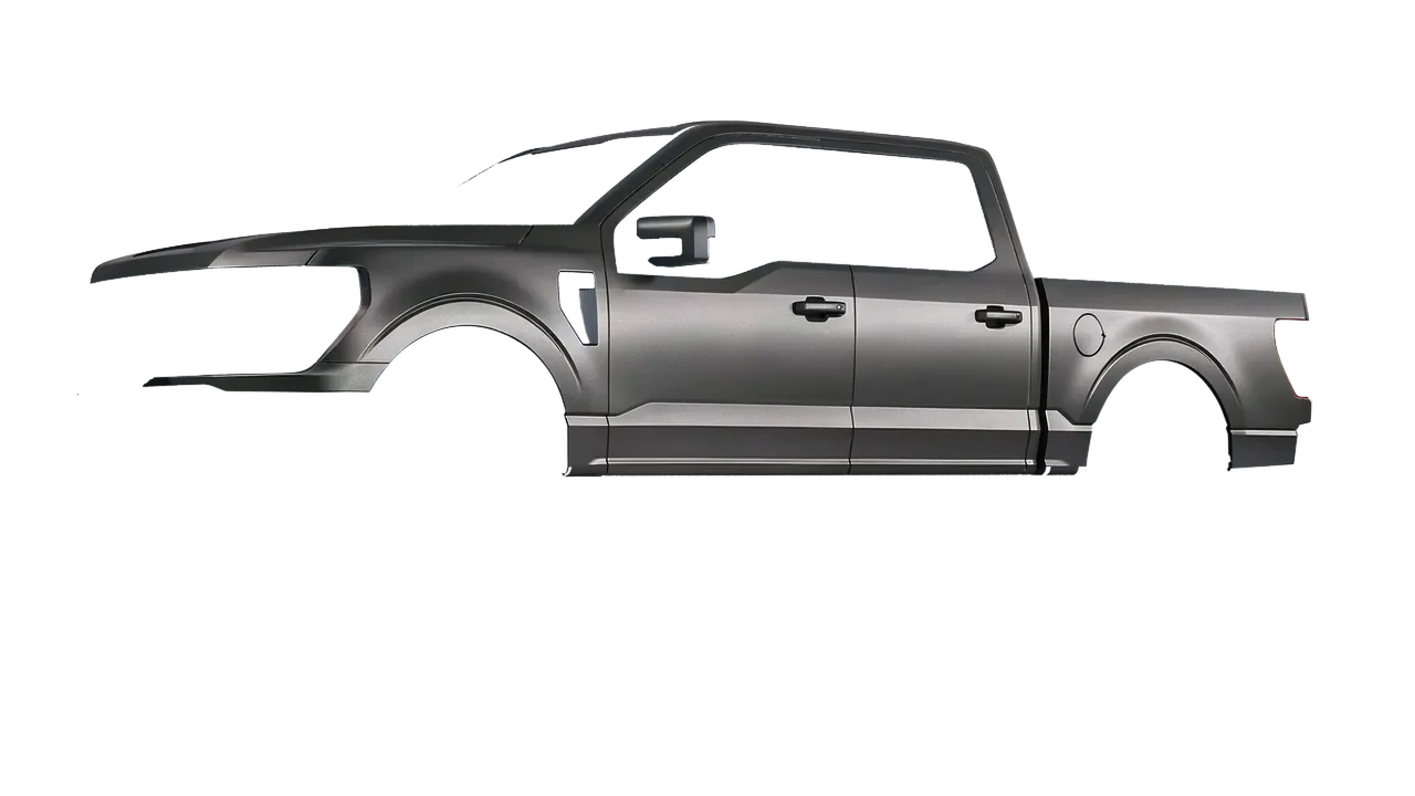 Ford F-150 Tremor 2024 wrapped in Black Rock Grey (Avery Dennison SW900-823-M), front three-quarter view